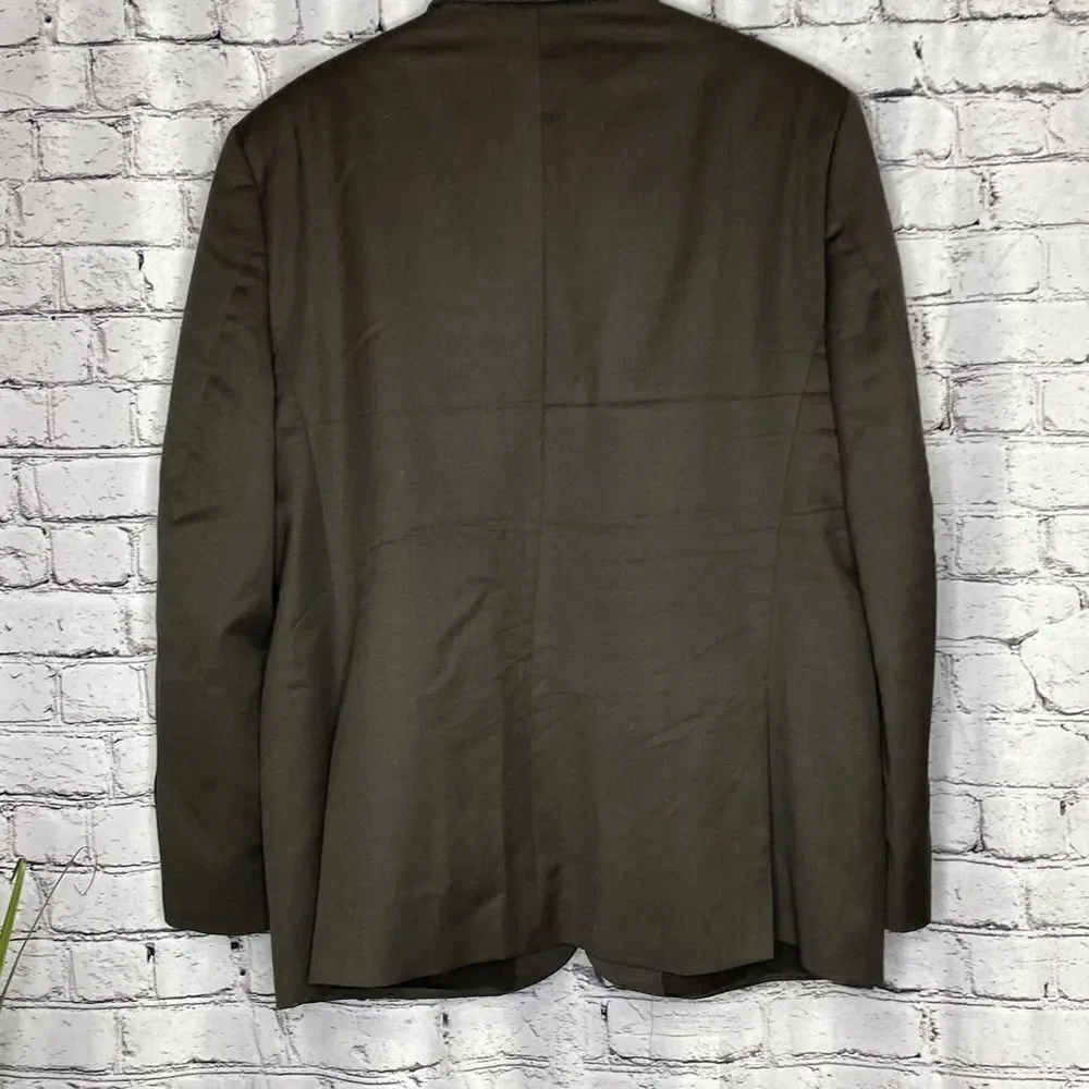 Banana Republic Men's 2 Button Blazer Sport Coat V-Neck Long Sleeve Brown Size 4